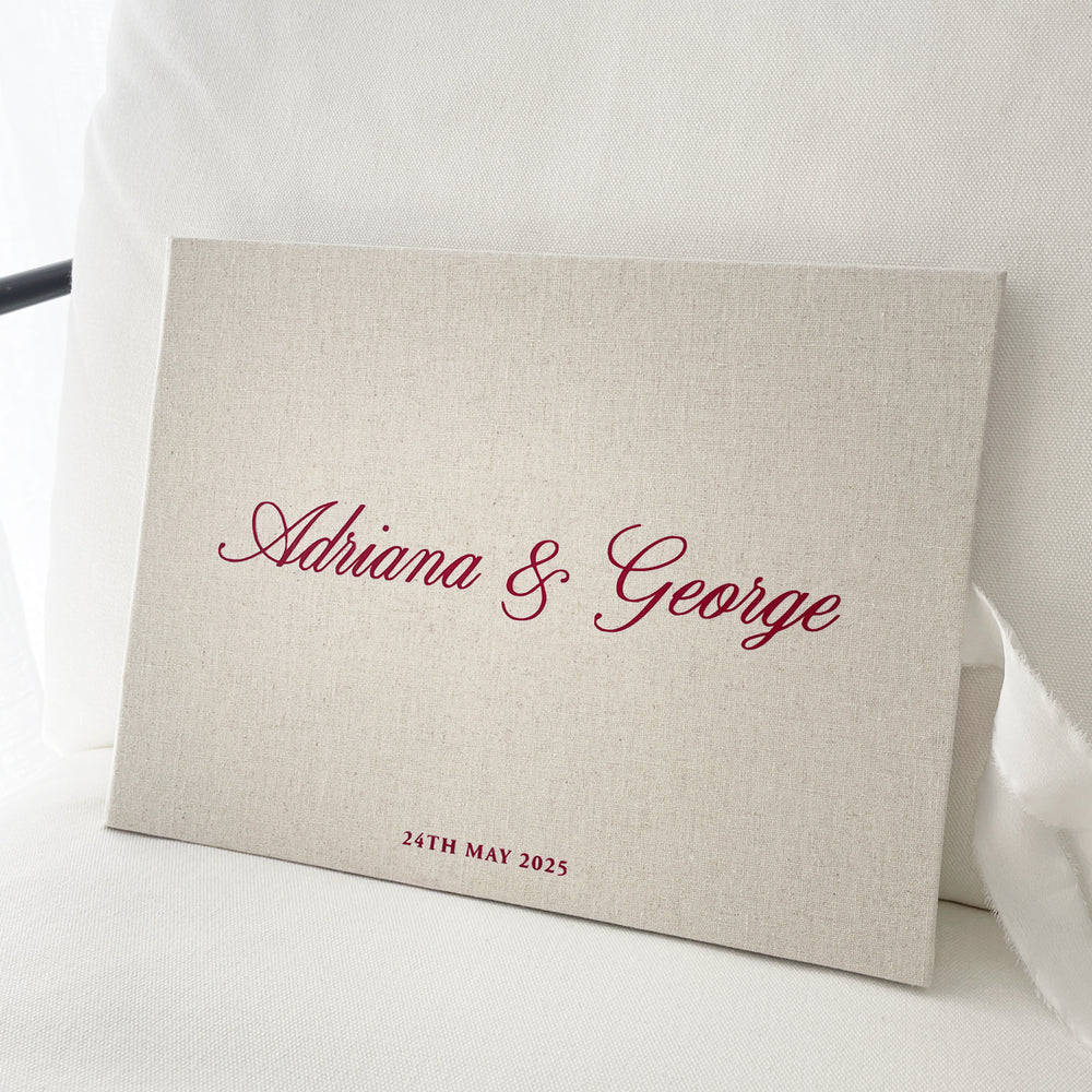 Romance Linen Wedding Guest Book