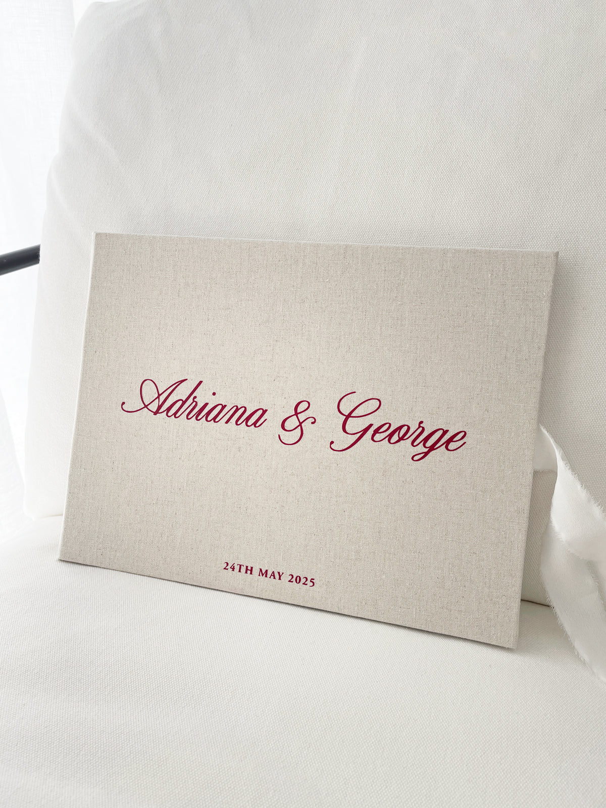 Romance Linen Wedding Guest Book