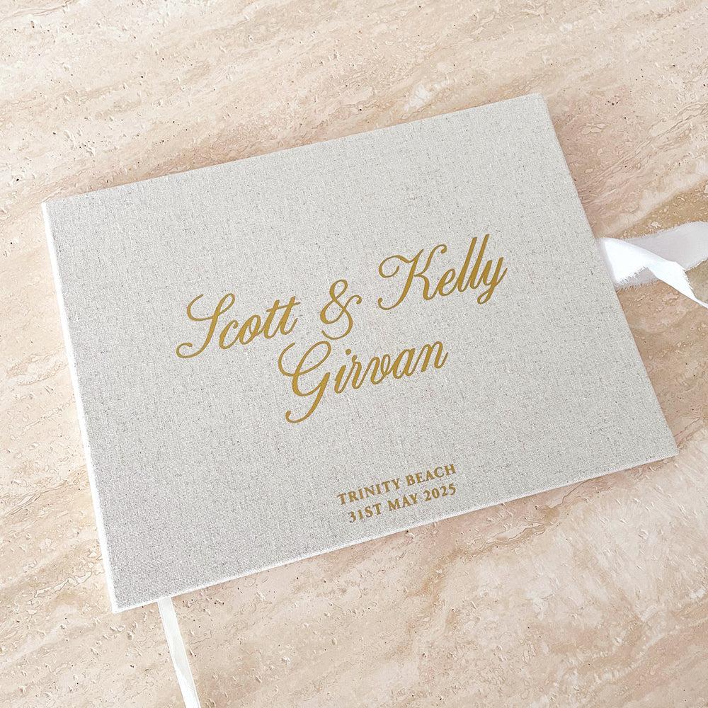 Romance Linen Wedding Guest Book