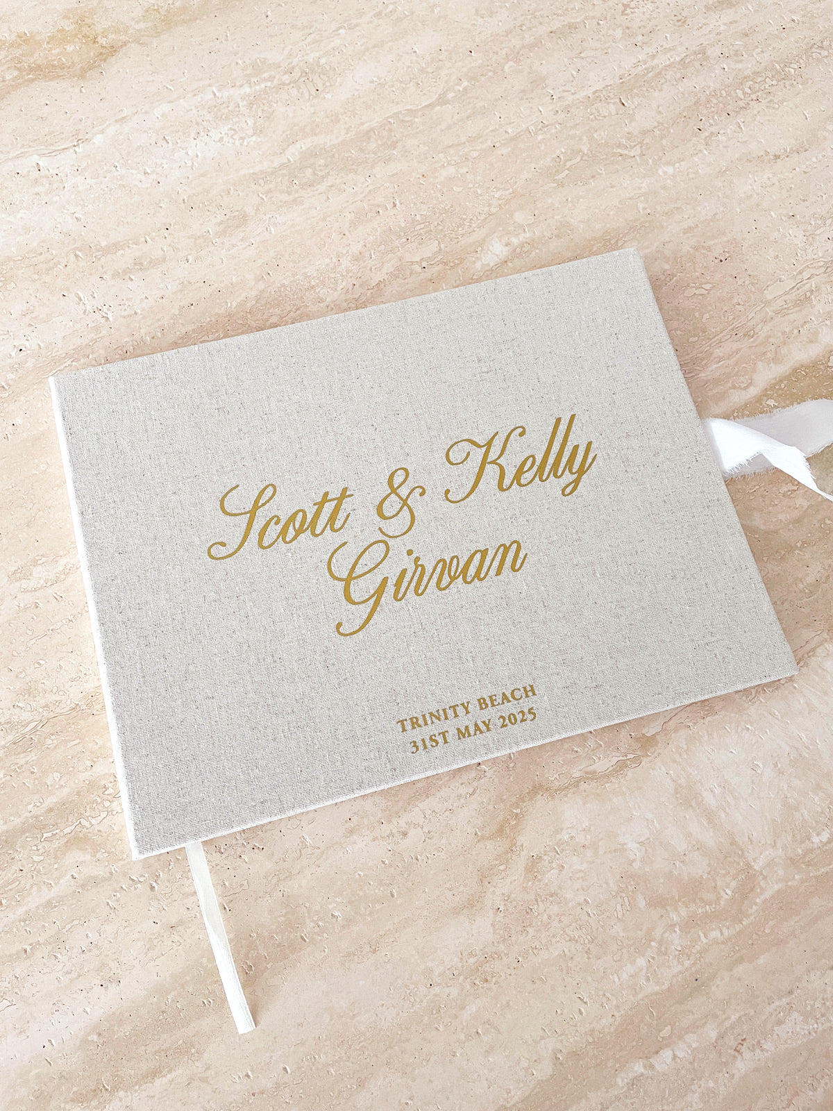 Romance Linen Wedding Guest Book