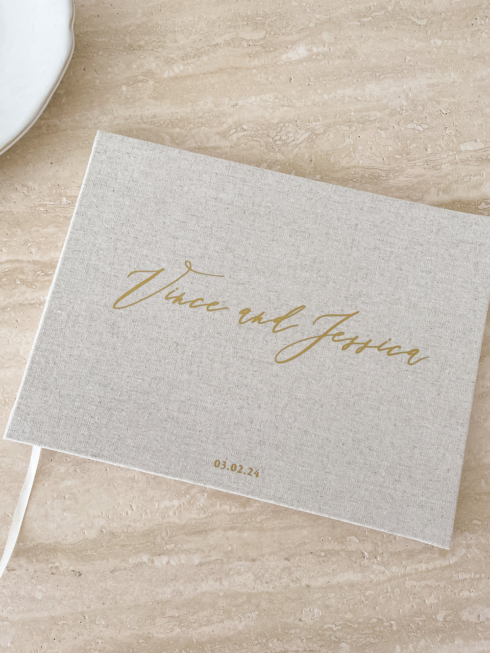 Linen Wedding Guest Books Australia Delivery