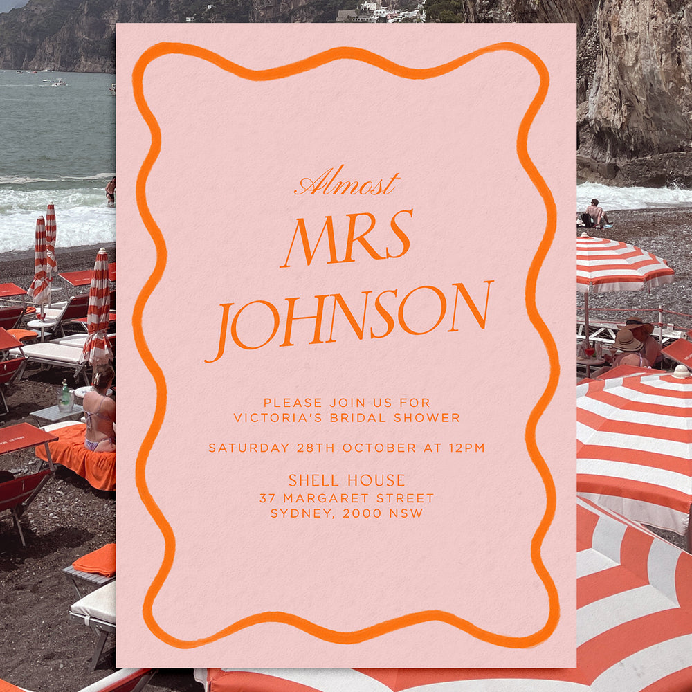 Hens Party Invite Editable Template - Wavy - Vorfreude Stationery