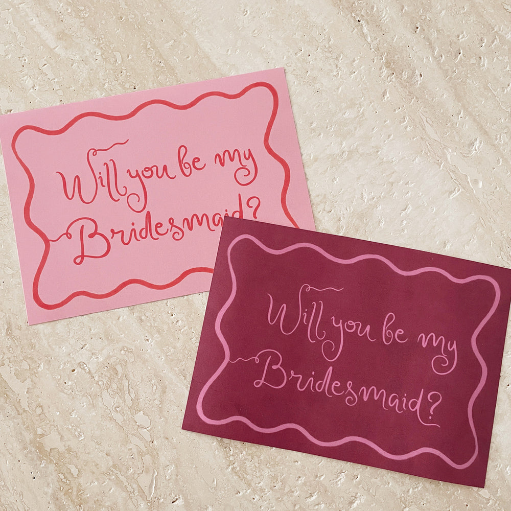 *SECONDS* Wavy Bridesmaid Proposal Cards