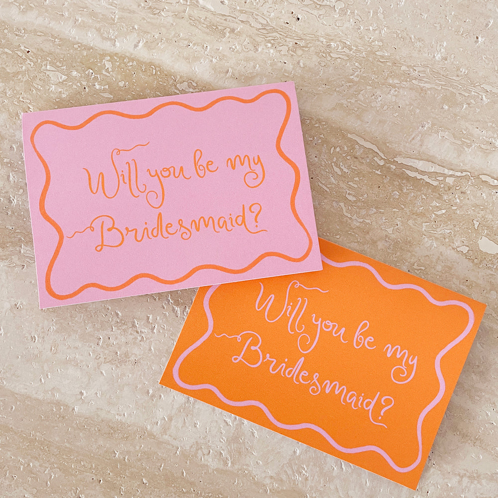 Wavy Bridesmaid Proposal Cards