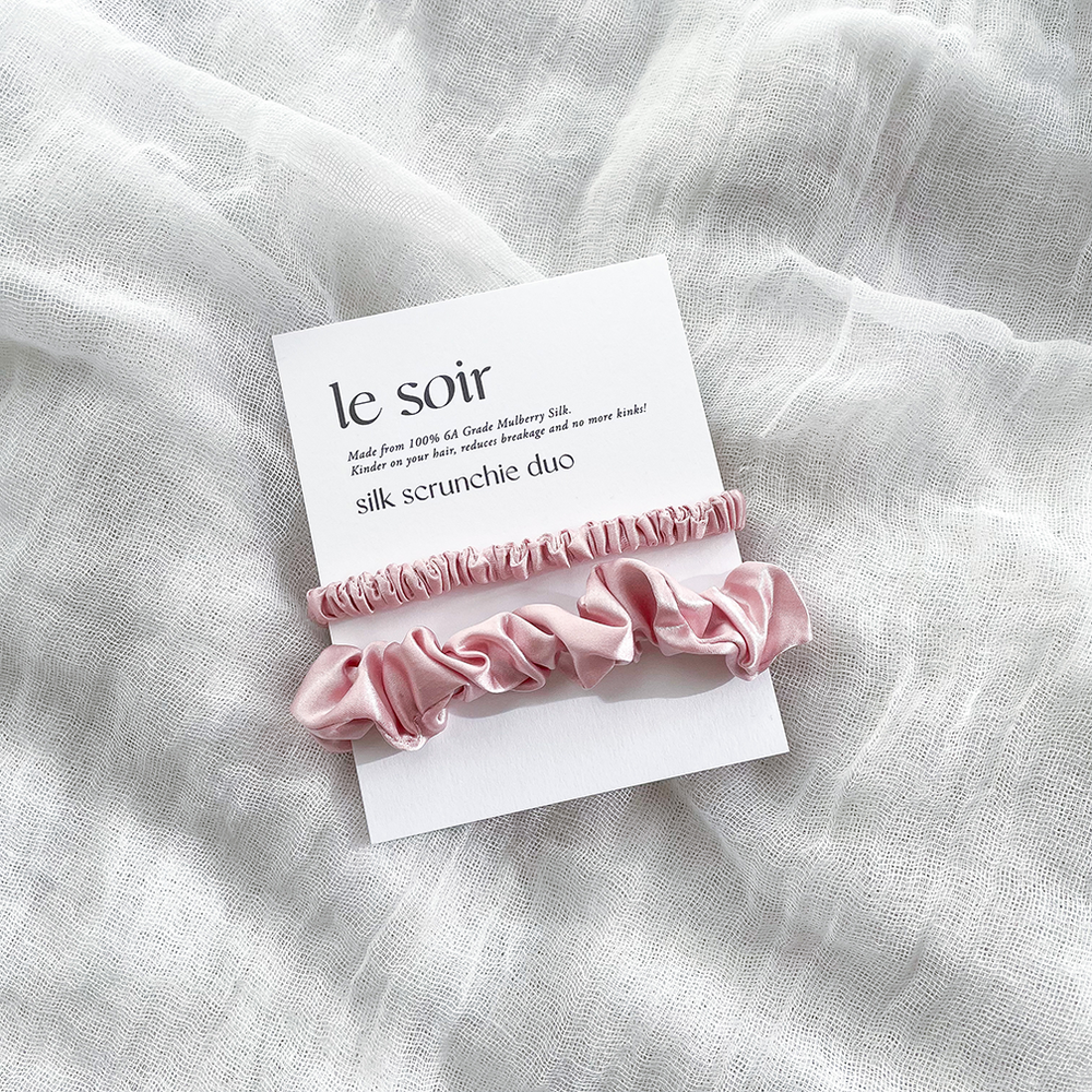 Le Soir - Silk Scrunchie Duo - Blush - Vorfreude Stationery