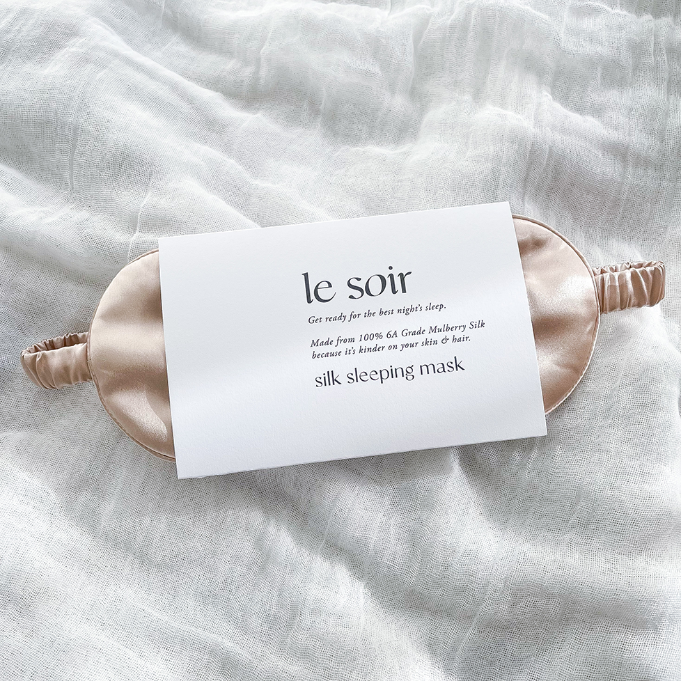 
                  
                    Le Soir - Silk Sleeping Eye Mask - Champagne - Vorfreude Stationery
                  
                