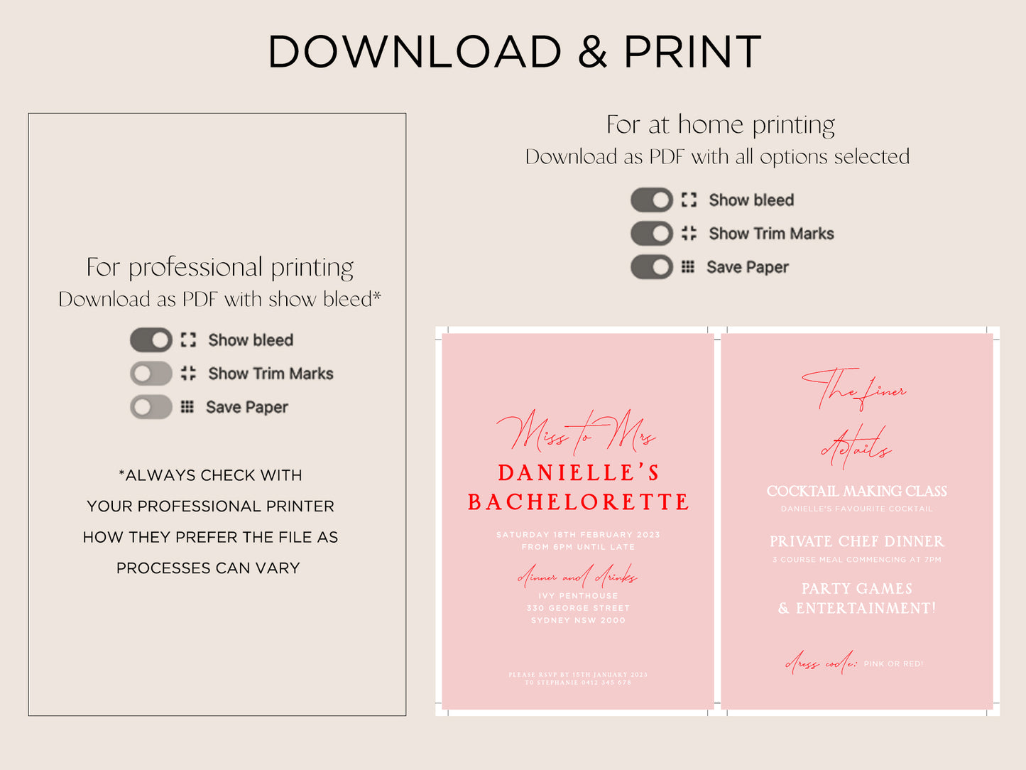 
                  
                    Hens Invitation Editable Template - Smitten - Vorfreude Stationery
                  
                