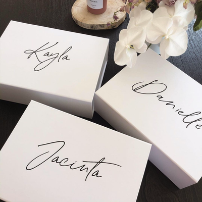 Personalised Bridesmaid Gift Box White - Vorfreude Stationery