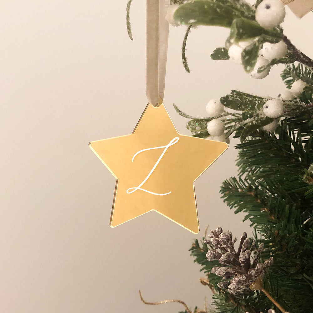 Personalised Acrylic Star Bauble Ornament - Vorfreude Stationery