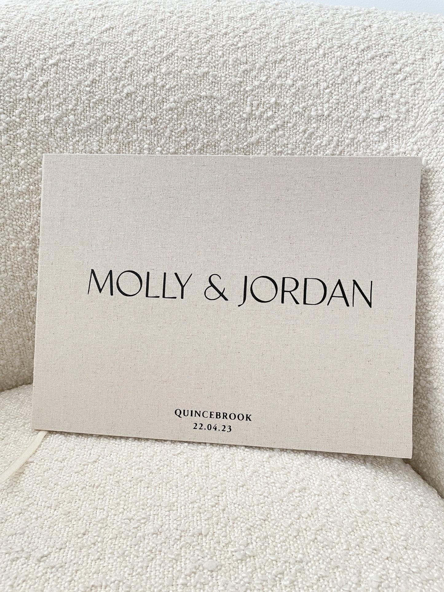 
                  
                    Minimalistic Linen Wedding Guest Book - Vorfreude Stationery
                  
                