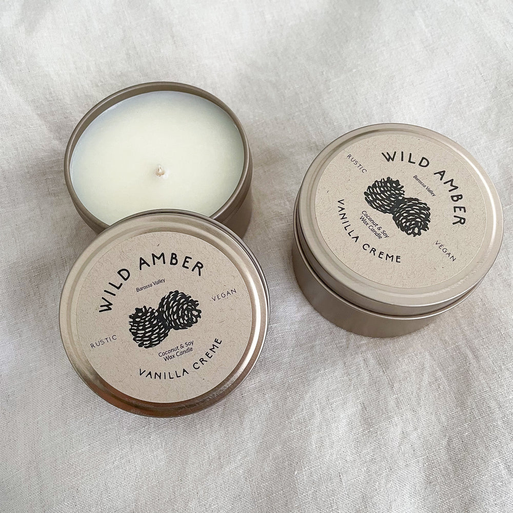 Wild Amber - Travel Tin Candle - Vanilla Creme - Vorfreude Stationery