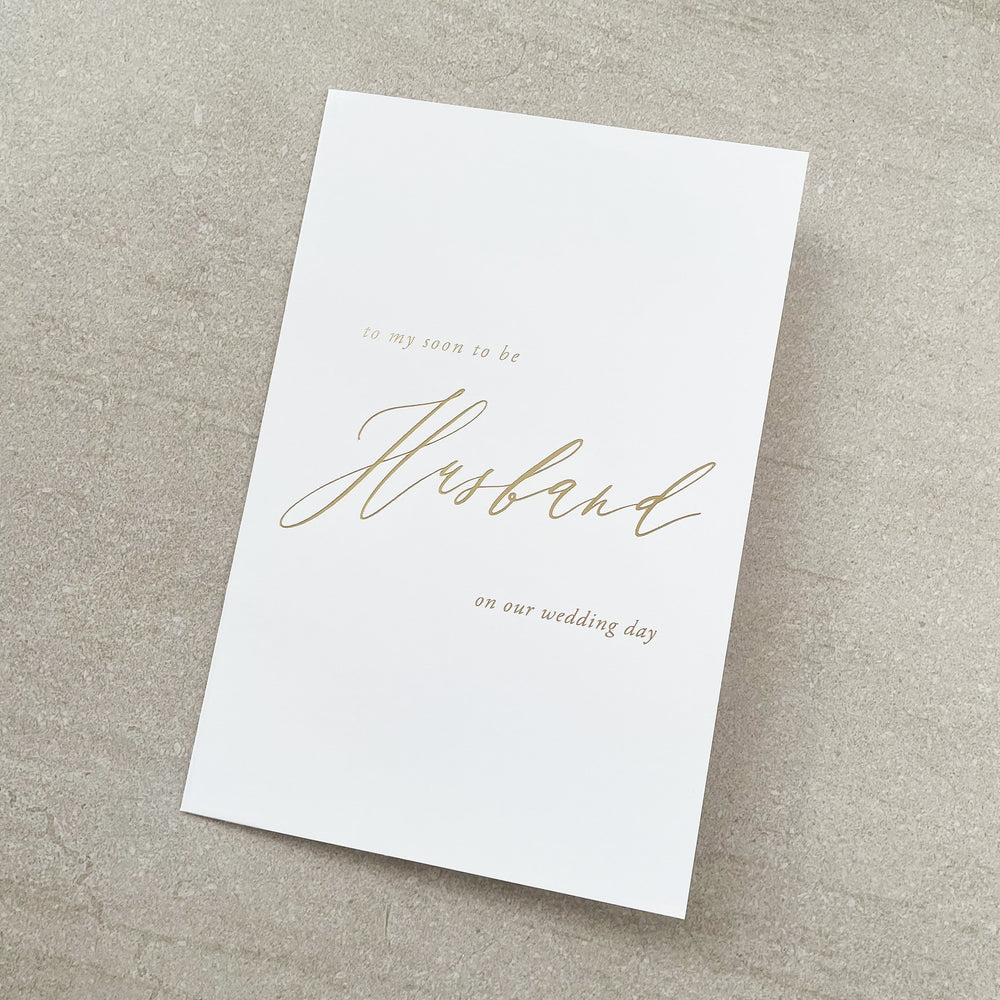 To My Husband Groom Wedding Day Card - Vorfreude Stationery
