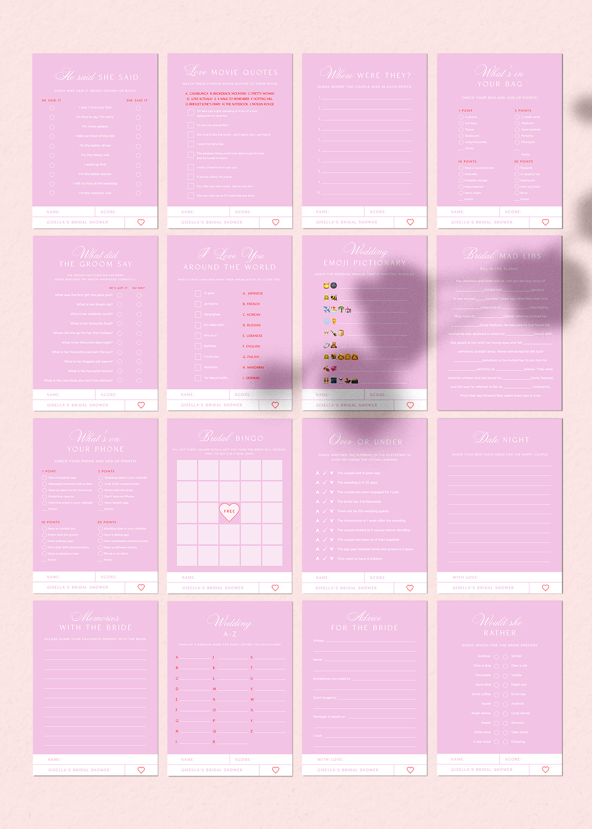 
                  
                    Hens Bachelorette Party Games Editable Template - Sweethearts - Vorfreude Stationery
                  
                